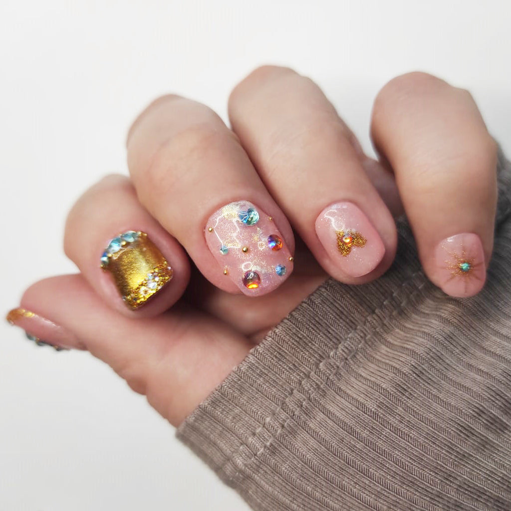 Quartz rose, 10 faux ongles