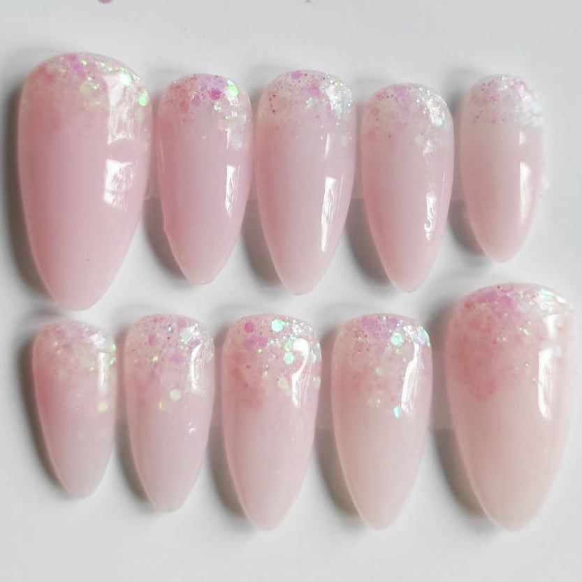 Quartz rose, 10 faux ongles